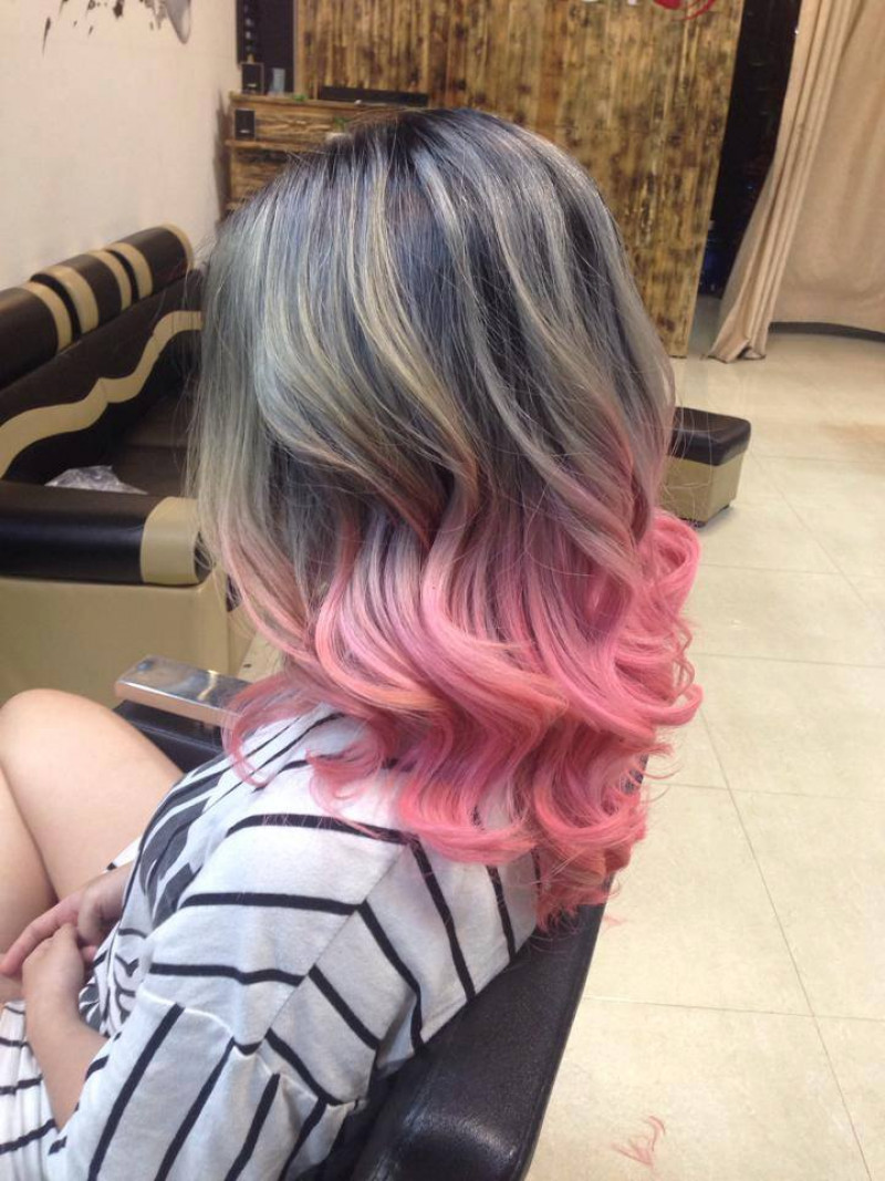 Tóc nhuộm balayage hồng khói (tại Salon Trung Anh Hair Dream)